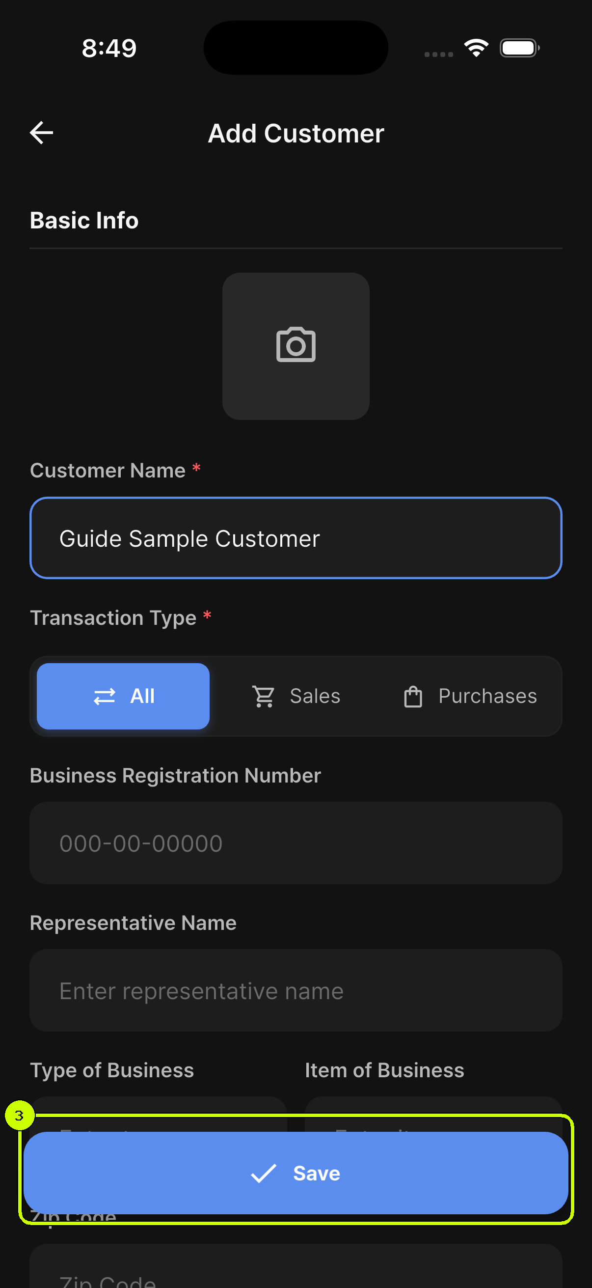 SalesDocks English customer list showing the newly registered Willow Market customer